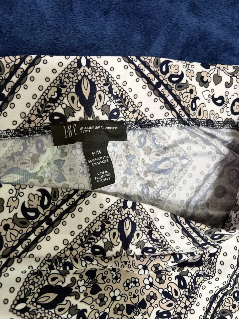 INC Women's LargeAsymmetric Maxi Skirt Boho Paisley Floral Pull On Knit GORGEOUS